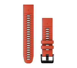 GARMIN QUICKFIT 22MM RAUDONA GRAFITO SILIKONINė APYRANKė, 010-13280-04