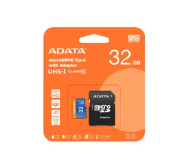 ATMINTIES KORTELė ADATA MICROSD 32GB CLASS10 UHS-I SU SD ADAPTERIU, ADATA-32GB