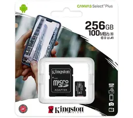 ATMINTIES KORTELė KINGSTON CANVAS GO! PLUS, 256 GB, 100 MB/S - 85 MB/S, KINGSTON-256GB