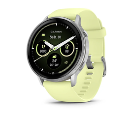 GARMIN VENU 4 - 45 MM, SIDABRO SPALVOS SU CITRINų SPALVOS DIRžELIU, 010-03014-02