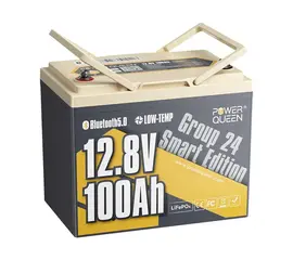 POWER QUEEN 12V 100AH LIFEPO4 GROUP 24 IšMANUSIS AKUMULIATORIUS, PQ-12V-100-G24S