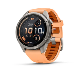 GARMIN FENIX 9 PRO INREACH 43MM – TITANO SPALVOS ROžINIU / ORANžINIU DIRžELIU, 010-04335-01