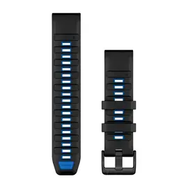 GARMIN QUICKFIT 22MM JUODA/PILOTų MėLYNOS SPALVOS SILIKONINė APYRANKė, 010-13392-09