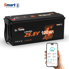 LITIME 24V 100AH LIFEPO4 IšMANUSIS AKUMULIATORIUS, L24V100-100-BASIC-BT