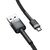 USB KABELIS BASEUS CAFULE TYPE-C 1.0M 3.0A PILKAS-JUODAS CATKLF-BG1, 6953156278202