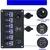 PANELĖ ALIUMINIO SU JUNGIKLIAIS X5, USB 4,8AX2, 12V LIZDU-ROZETE IR VOLTMETRU, PME50803-6H1P1U1V