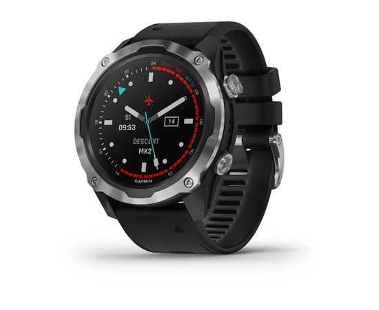 GARMIN DESCENT MK2 NERūDIJANčIOJO PLIENO SU JUODU DIRžELIU, 010-02132-10