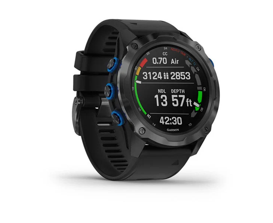 GARMIN DESCENT MK2I TITANO ANGLIES PILKUMO DLC SU JUODU DIRžELIU, 010-02132-11