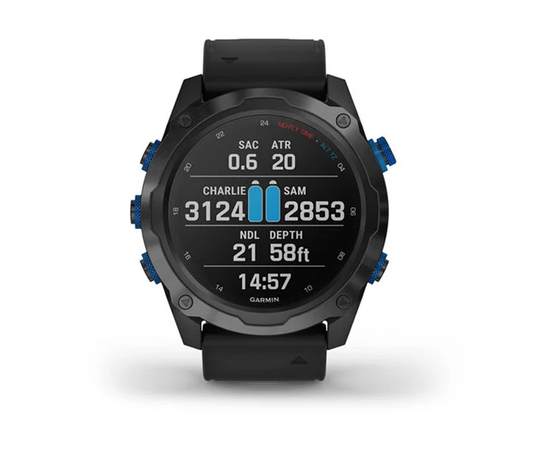 GARMIN DESCENT MK2I TITANO ANGLIES PILKUMO DLC SU JUODU DIRžELIU, 010-02132-11