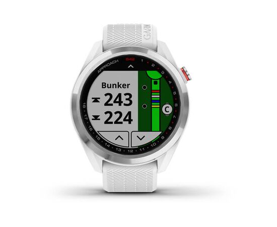 GARMIN APPROACH S42 POLIRUOTO SIDABRO SPALVOS SU BALTU DIRžELIU, 010-02572-01