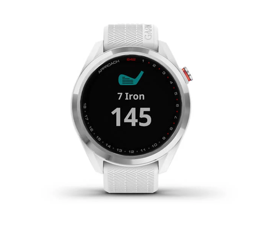 GARMIN APPROACH S42 POLIRUOTO SIDABRO SPALVOS SU BALTU DIRžELIU, 010-02572-01