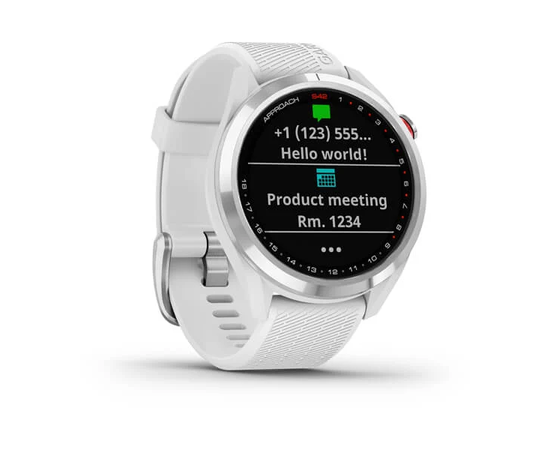 GARMIN APPROACH S42 POLIRUOTO SIDABRO SPALVOS SU BALTU DIRžELIU, 010-02572-01