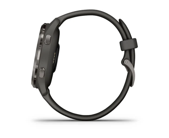 GARMIN VENU 2S SKALūNO SPALVOS NERūDIJANčIOJO PLIENO APVADAS, SU GRAFITO SPALVOS KORPUSU IR SILIKONINIU DIRžELIU, 010-02429-10