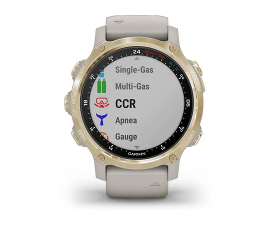 GARMIN DESCENT MK2S ŠVIESAUS AUKSO SPALVOS SU šVIESIAI SMėLINIU SILIKONINIU DIRžELIU, 010-02403-01