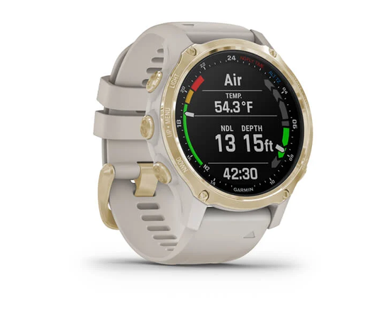 GARMIN DESCENT MK2S ŠVIESAUS AUKSO SPALVOS SU šVIESIAI SMėLINIU SILIKONINIU DIRžELIU, 010-02403-01