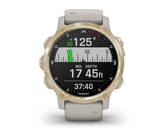 GARMIN DESCENT MK2S ŠVIESAUS AUKSO SPALVOS SU šVIESIAI SMėLINIU SILIKONINIU DIRžELIU, 010-02403-01