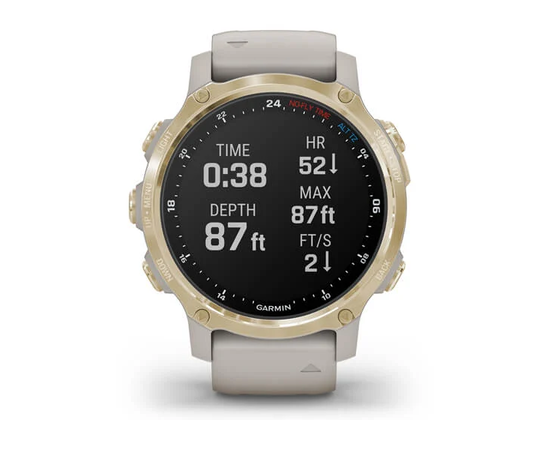 GARMIN DESCENT MK2S ŠVIESAUS AUKSO SPALVOS SU šVIESIAI SMėLINIU SILIKONINIU DIRžELIU, 010-02403-01