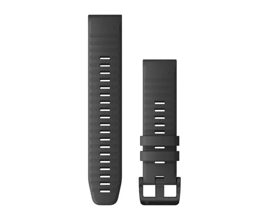 Garmin 22mm QuickFit Slate Gray Silicone Band, Dirželio medžiaga: SILIKONAS, Dirželio modelis/spalva: Slate Gray Silicone with Black Hardware, Dirželio dydis: 22mm