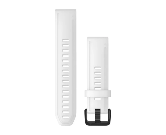 Garmin 20mm QuickFit White Silicone Band, Dirželio medžiaga: SILIKONAS, Dirželio modelis/spalva: White Silicone with Black Hardware, Dirželio dydis: 20mm