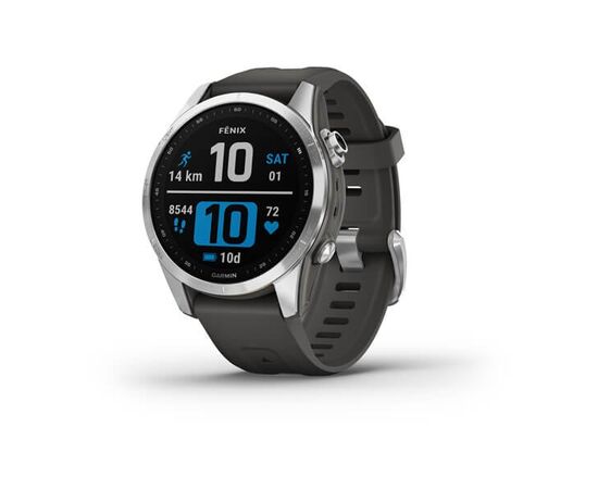 GARMIN FENIX 7S SIDABRO SPALVOS IR GRAFITO SPALVOS DIRžELIU, 010-02539-01