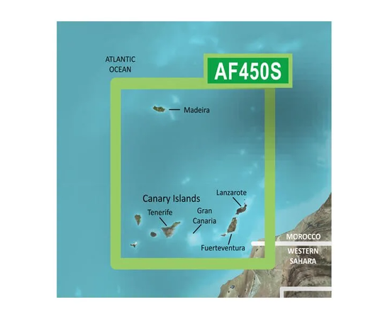 GARMIN VAF450S-G3 MADEIRA AND CANARY ISLANDS BLUECHART G3 JūRLAPIAI, 010-C0750-00