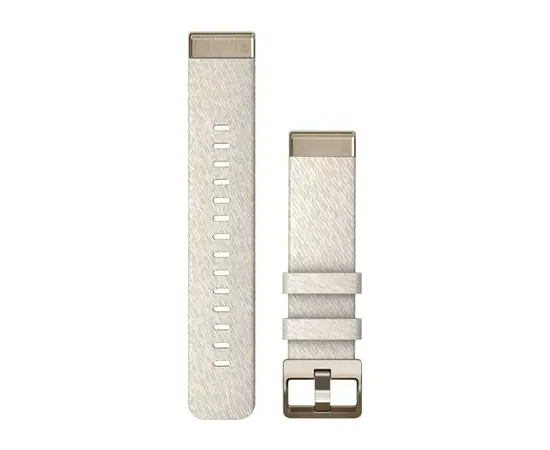 GARMIN QUICKFIT 20 MM KREMINė NAILONINė APYRANKė SU KREMINėS AUKSO SPALVOS SAGTIMI, 010-13102-07