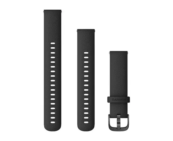 GARMIN GREITAI ATSEGAMA 18MM JUODA SILIKONINė APYRANKė SU JUODA SAGTIMI, 010-12932-01