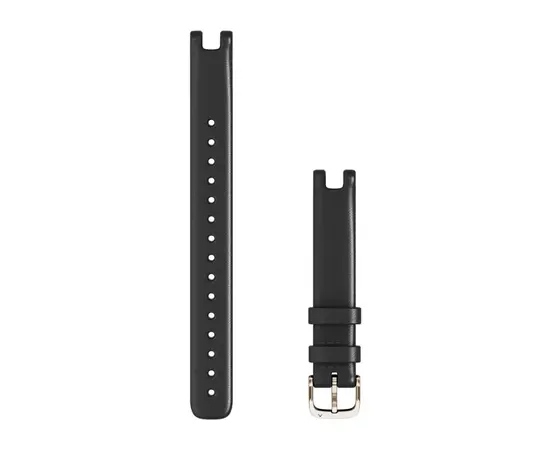 GARMIN LILY 14MM PADIDINTA JUODOS SPALVOS ODINė APYRANKė SU KREMINėS AUKSO SPALVOS SAGTIMI, 010-13068-A5