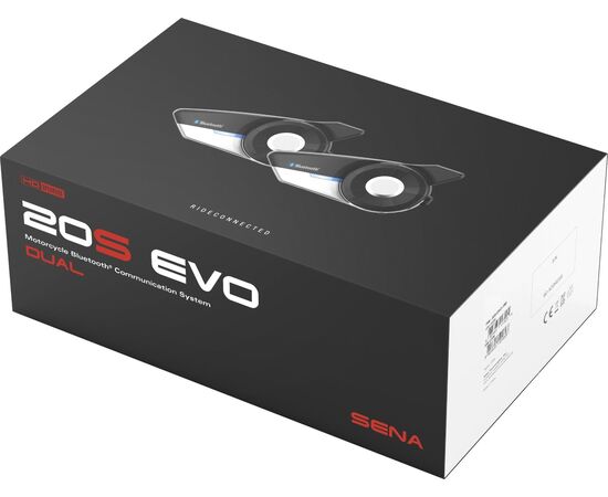 SENA 20S EVO DUAL MOTOCIKLų RYšIO įRANGA SU HD GARSIAKALBIAIS, 20S-EVO-11D