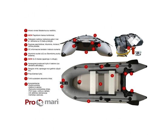 VALTIS PRIPUČIAMA MOTORINĖ SU KYLIU PROMARINE AD (DUGNAS AIRDECK), AD300-G