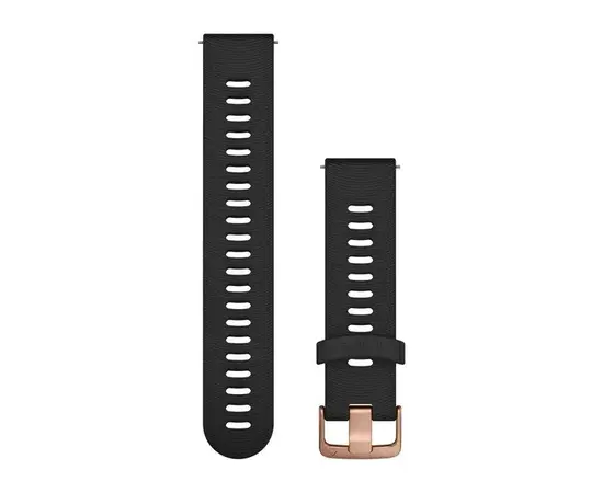 GARMIN GREITAI ATSEGAMA 20 MM JUODA SILIKONINė APYRANKė SU RAUSVOJO AUKSO SPALVOS SAGTIMI, 010-11251-1H