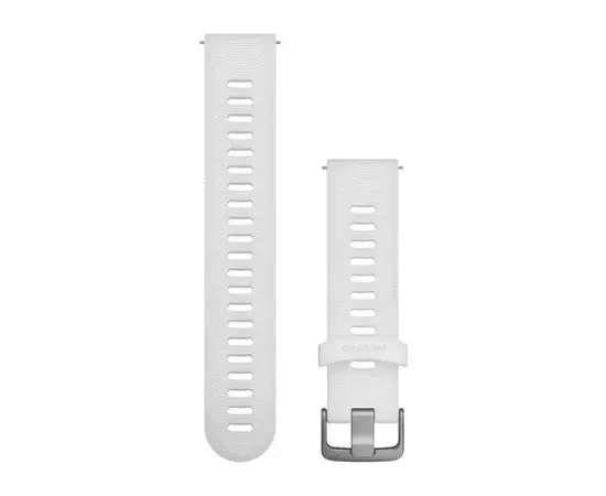 GARMIN GREITAI ATSEGAMA 20 MM BALTA SILIKONINė APYRANKė SU NERūDIJANčIOJO PLIENO SAGTIMI, 010-11251-1P