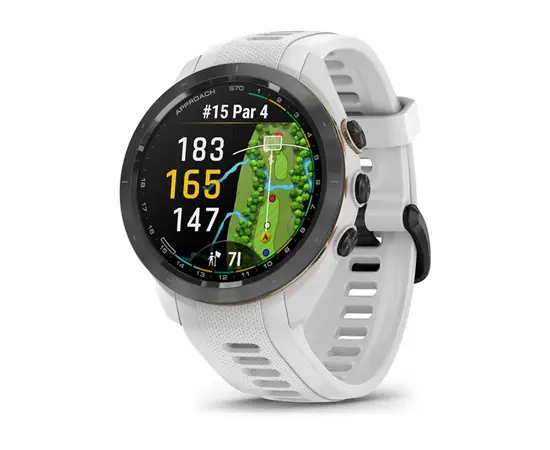 GARMIN APPROACH S70, JUODAS SU BALTU SILIKONINIU DIRžELIU, 010-02746-10