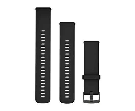 GARMIN GREITAI ATSEGAMA 22MM JUODA SILIKONINė APYRANKė SU SKALūNO SPALVOS SAGTIMI, 010-13256-21