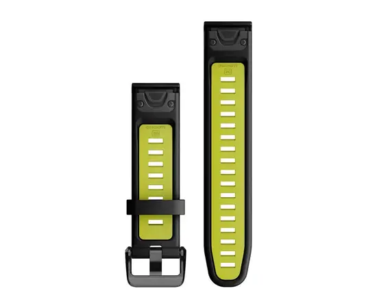 GARMIN QUICKFIT 20 MM JUODAI GELTONA SILIKONINė APYRANKė, 010-13279-03