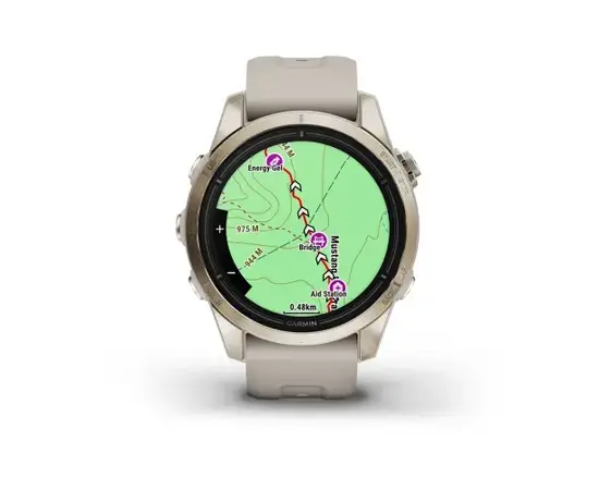 GARMIN EPIX PRO 42 MM SAPPHIRE - ŠVIESIOS AUKSO SPALVOS, SU šVIESIAI SMėLINIU DIRžELIU, 010-02802-11