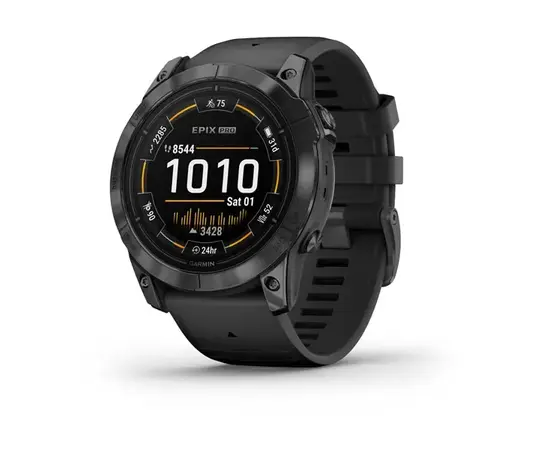 GARMIN EPIX PRO 51 MM - PILKOS SKALūNO SPALVOS SU JUODU DIRžELIU, 010-02804-21