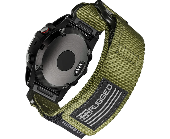 HEMSUT NAILONINė APYRANKė GARMIN LAIKRODžIAMS SU QUICKFIT RUGGED, HGA125GREEN