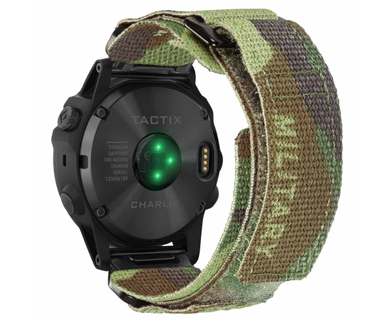 HEMSUT NAILONINė APYRANKė GARMIN LAIKRODžIAMS SU QUICKFIT CAMO, 131FOREST-CAMO