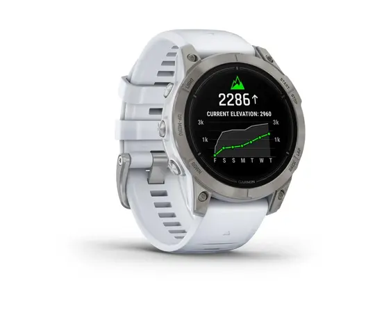 GARMIN EPIX PRO 47 MM SAPPHIRE - TITANAS SU BALTOJO AKMENS SPALVOS DIRžELIU, 010-02803-21