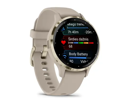IšMANUSIS LAIKRODIS GARMIN VENU 3S, šVIESAUS AUKSO SPALVOS, 010-02785-02