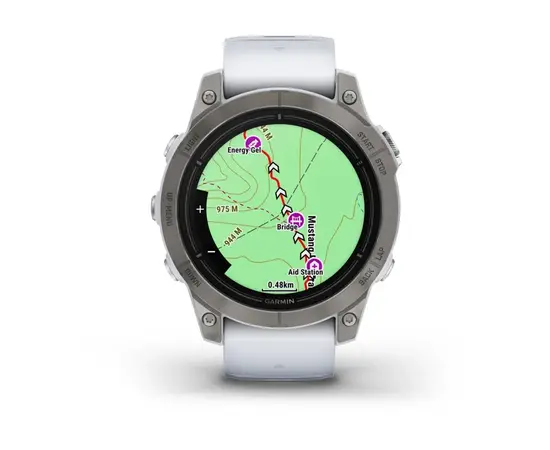 GARMIN EPIX PRO 47 MM SAPPHIRE - TITANAS SU BALTOJO AKMENS SPALVOS DIRžELIU, 010-02803-21