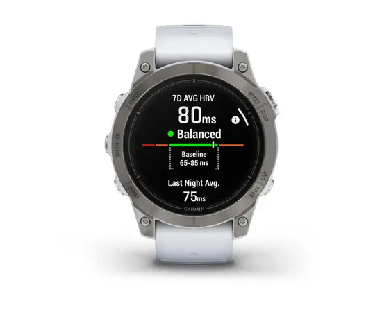 GARMIN EPIX PRO 47 MM SAPPHIRE - TITANAS SU BALTOJO AKMENS SPALVOS DIRžELIU, 010-02803-21