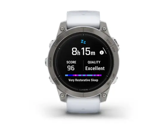 GARMIN EPIX PRO 47 MM SAPPHIRE - TITANAS SU BALTOJO AKMENS SPALVOS DIRžELIU, 010-02803-21