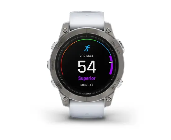 GARMIN EPIX PRO 47 MM SAPPHIRE - TITANAS SU BALTOJO AKMENS SPALVOS DIRžELIU, 010-02803-21