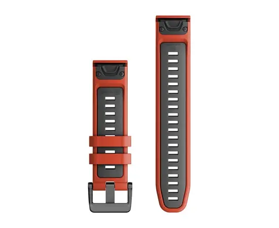 GARMIN QUICKFIT 22MM RAUDONA GRAFITO SILIKONINė APYRANKė, 010-13280-04