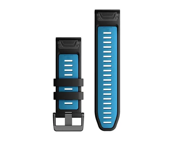 GARMIN QUICKFIT 26MM JUODAI MėLYNA SILIKONINė APYRANKė, 010-13281-05