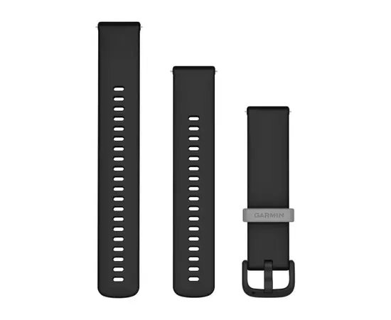 GARMIN GREITAI ATSEGAMA 20 MM JUODA SILIKONINė APYRANKė SU JUODA SAGTIMI, 010-12932-30