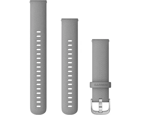 GARMIN GREITAI ATSEGAMA 20 MM šVIESIAI PILKA SILIKONINė APYRANKė, 010-12924-00
