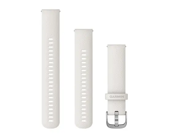 GARMIN GREITAI ATSEGAMA 20 MM DRAMBLIO KAULO SILIKONINė APYRANKė SU SIDABRO SPALVOS SAGTIMI, 010-12932-54